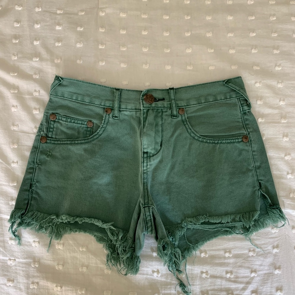 Free People Jean shorts (green)